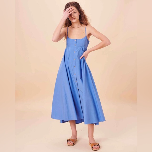 Ciao Lucia Marine Poplin Deia Dress in Blue Size M - Picture 1 of 9